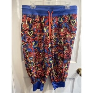 Zumba Dance Pants Vibrant Graphic Joggers Capri Large Fun Elastic Waist Band